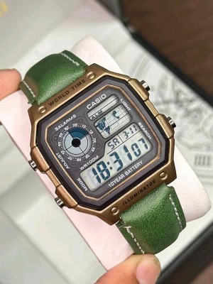 CASIO WORLD TIME GOLD GREEN