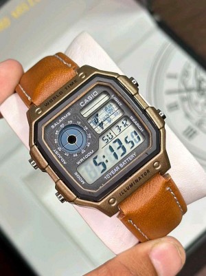 CASIO WORLD TIME GOLD/ BROWN