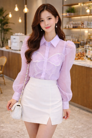 AX BUTTERFLY SHIRTS PURPLE