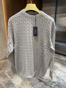 Ralp_h Laure n Grey Knitted Woolen pullover