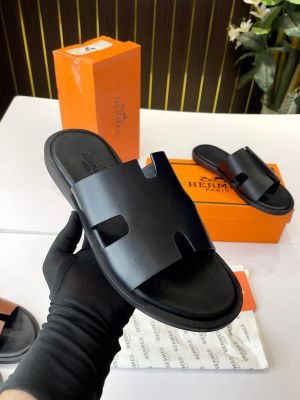 Hermes Izmir Premium Black Sandal