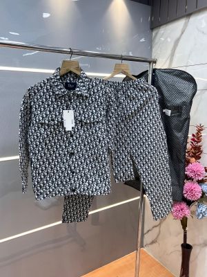 Christian Dio r Black Monogram Design with Jacquard Fabric Premium Tracksuit 3350