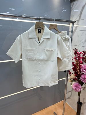 Gstar Cream Premium Imported Cotton Lycra Fabric Emboss Design Cord Set 3821