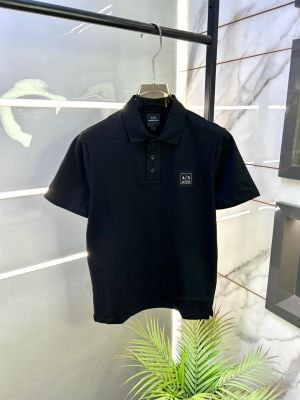 Arman_i Exchange Black Polo Premium Collar Neck T-shirt F3458-BL