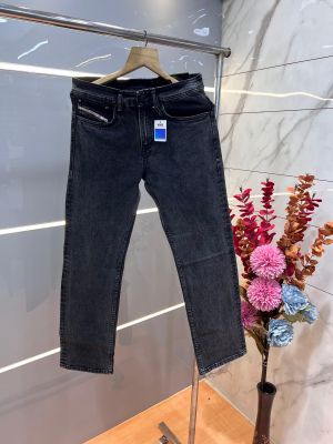 Diese l Dark Grey Shade Premium Imported Stretchable Lycra Fabric Straight Fit Denim with Embroidered Work 3474