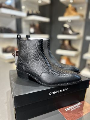 Donn-Marc Cuban heel Geniune Leather Chelsea BLACK 0507