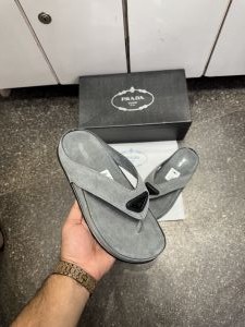 Prad.a Suede Sandals Slip Grey Premium