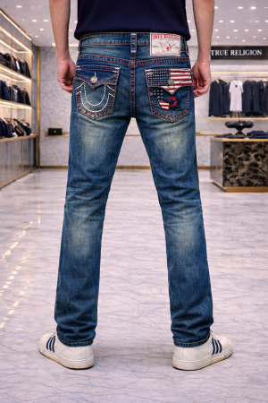 True Religion Imported Blue Super Premium Denim With Brand Box Packing And Carry Bag F3446-A2