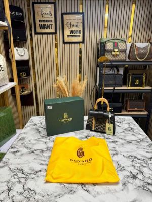 Goyar_d saigon handbag in ian canvas with box and dust bag (black)