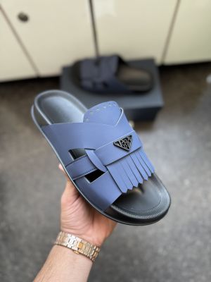 Praada Luxury Blue Men Slip on