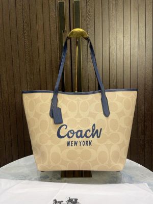 COAC_H CITY TOTE BAG IN SIGNATURE CANVAS Graphic Print With dust cover 760
