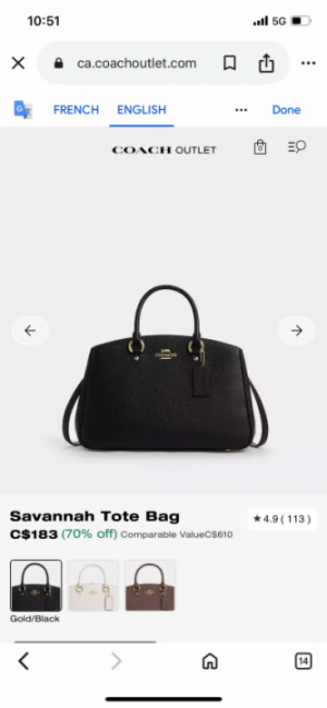 Coac_h Savannah Tote Bag with magnet box 756