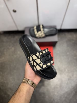 VALENTIN.O GARAVANI TOILE ICONOGRAPHY SLIDE BEIGE BLACK 015