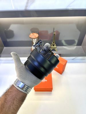 Herme_s Paris Glossy Black New Belt Fa 412