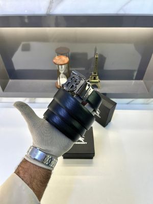 Burberr_y Glossy Black Reversible Belt Fa 417