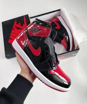 Nik_e Air Jordan Retro 1 Bred Patent