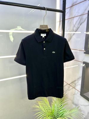 Lacost e Black Polo Premium Collar Neck T-shirt F1827-BL