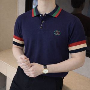 Gucc i Blue Imported knitted Premium Collar Neck Polo T-shirt F3440-BU