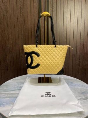 chane_l  Quilted Calfskin Cambon Tote Large with dust cover 427