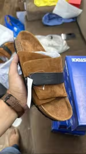 Tan Suede Birkenstock Kyoto slide