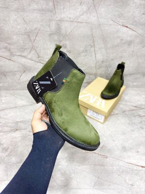 _ZARA_SUEDE_LEATHER_CHELSEA_BOOT_GREEN