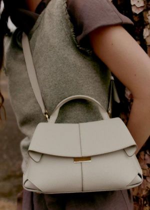 Polene Numero Un Leather Top-Handle Bag (White-P06394)