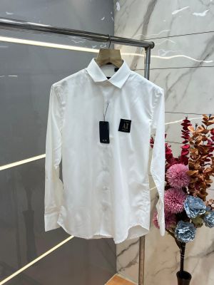 Arman i Exchange White Premium Patch Logo Shirt With custom Branded Button Tagging And Brand Packing 3733