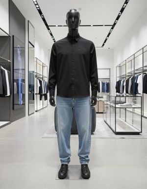 Arman i Exchange Black Premium 4way Stretchable Japanes Lycra Fabric Wrinkle Free Shirt with Brand Box 3576