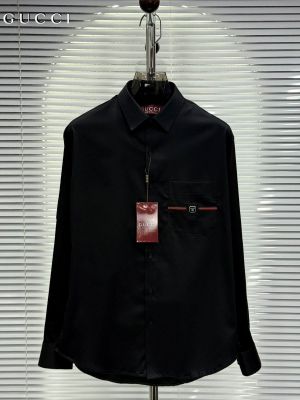 Gucc_i Pocket Signature Patched Imported Partywear Shirt With Og Box & Bag (DN 502)