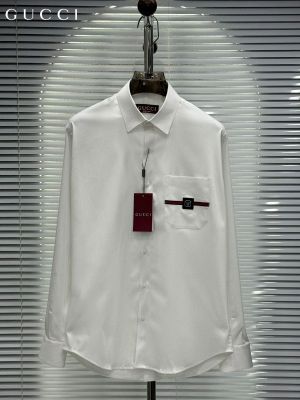 Gucc_i Pocket Signature Patched Imported Partywear Shirt With Og Box & Bag (DN 502)