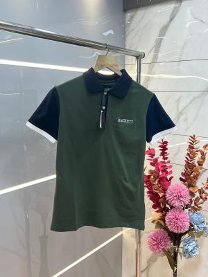 Hacket Navy Premium Imported Compact Yarn 240 GSM Interlock Fabric Polo Tshirt with Back Design and Embroidered Logo 3702