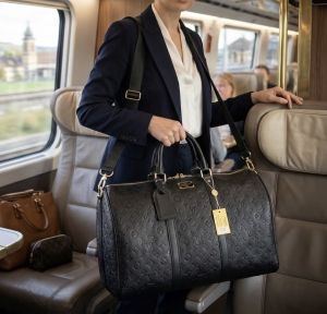 LV DUFFLE BAG all black embossed with dust bag(L810)