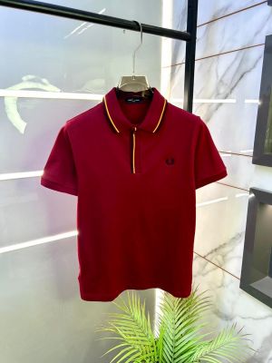 Fred Perry Red Polo Premium Collar Neck T-shirt F3462-RE