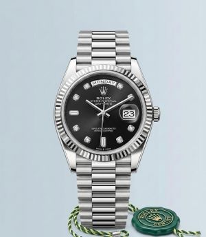 Role_x Oyster Perpetual Day Date  Diamond Silver-Black 40 Battery