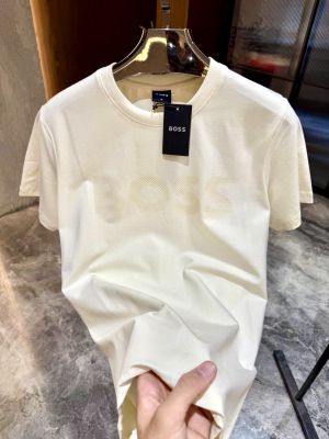 Hugo Bos_s White Round neck Tshirt Imported Heavy Lycra