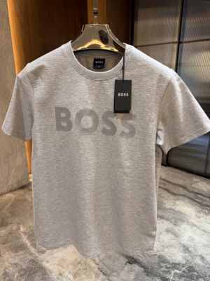 Hugo Bos_s Grey Round neck Tshirt Imported Heavy Lycra
