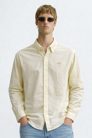 Lacost-e IMPORTED STORE ARTICLE linen fabric SHIRT 