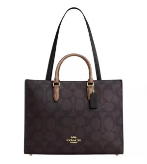 COAC.H MAGGIE BROWN PREMIUM TOTE BAG WITH DUST BAG