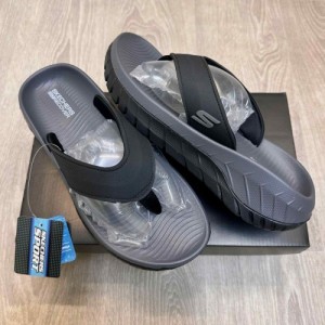 _SKECHERS_GO RECOVER GREY BLACK SIMPLEX SLIPPER