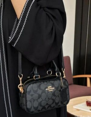 Coac_h Taupe Logo Mini Satchel with box 617