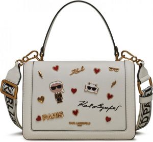 Karl Lagerfeld Maybelle Top Handle Bag With Box And Dust Bag (White)