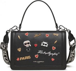 Karl Lagerfeld Maybelle Top Handle Bag With Box And Dust Bag (Black)