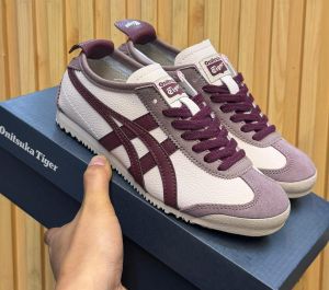 Onitsuk_a Tiger Mexico 66 Beige Burgundy  Mens 7A Premium Sneakers (D-2038)