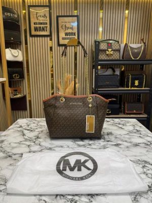 Michael_Kors Jet Set Travel Chain Shoulder Tote Bag Witch Dust Bag (70199-Brown)