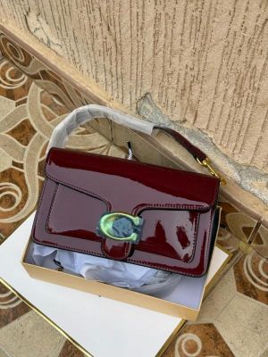 Coac_h tabby glossy crossbody bag with box and dust bag (Red)