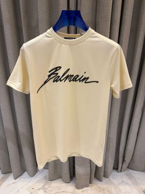 Balmai_n Middle Brand Print Round Neck T-shirt Cream