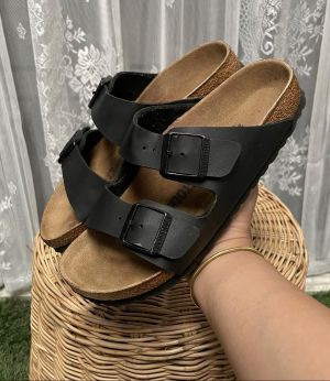 Birkenstock arizona Black leather with sole Branding 