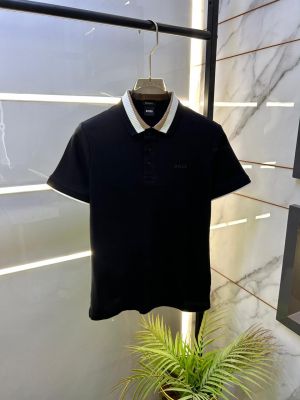 Hugo_Boss Black Collar Neck Premium Polo T-shirt F3461-B1