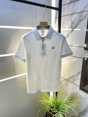 Calvin_Klein White Zipper Collar Neck Premium Polo T-shirt F3461-W1