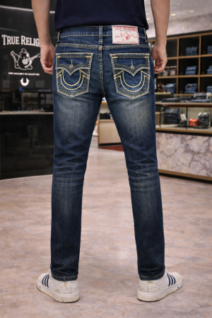 True Religion Imported Blue Super Premium Denim Jeans With Brand Box Packing And Carry Bag F3450-B2